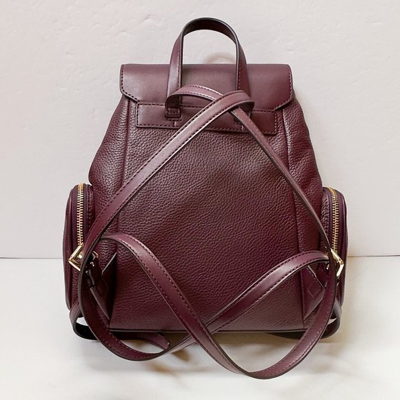 Michael Kors Jet Set Item Medium Chain Leather Backpack Bordeaux - Picture 3 of 11